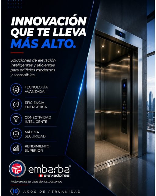 Innovación que te lleva más alto. 🚀
En EMBARBA Elevadores desarrollamos soluciones de elevación inteligentes, eficientes y seguras, diseñadas para las necesidades de la arquitectura moderna.

🔹 Tecnología avanzada
🔹 Eficiencia energética
🔹 Conectividad inteligente
🔹 Máxima seguridad

EMBARBA Elevadores | Mejoramos la vida de las personas.

#EmbarbaElevadores #Innovación #Ascensores #Elevadores #Tecnología #Construcción #Arquitectura #Perú